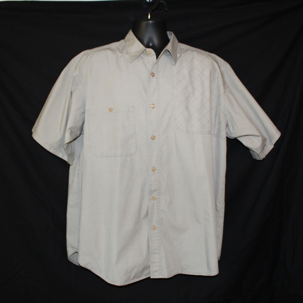 Orvis Mens Shirt Sz L Long Sleeve Vented Zippers